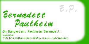 bernadett paulheim business card